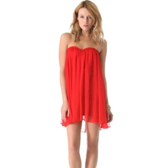 Blaque Label Red Chiffon Sweetheart Mini Dress Size XS NWT - Picture 11 of 11